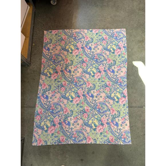 80s pastel Floral Fabric Sheet, Pastel Colors, Bed Sheet, Bedding, Bedroom - Picture 1 of 6